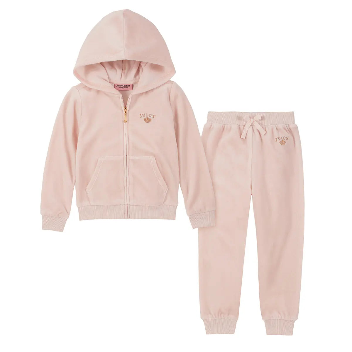Juicy Couture Big Girls Baby Pink Velour Sweatsuit Set – PROOZY
