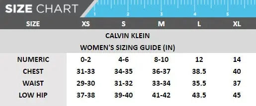 Size Chart - Calvin Klein Jeans High Rise Straight Leg with Raw Hem 27" Inseam Jean