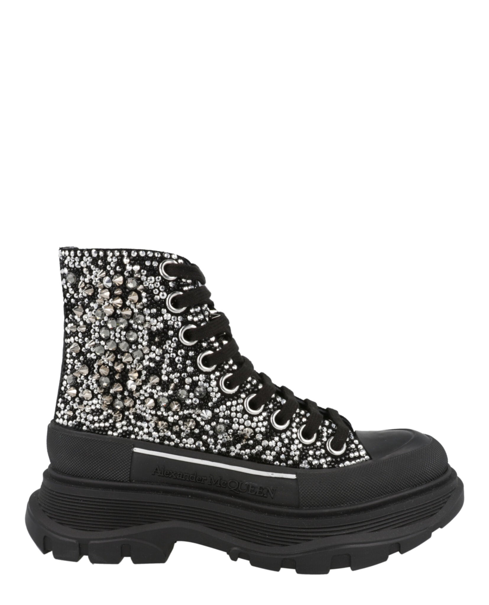 Alexander McQueen Crystal Embellished Tread Slick Boots – PROOZY