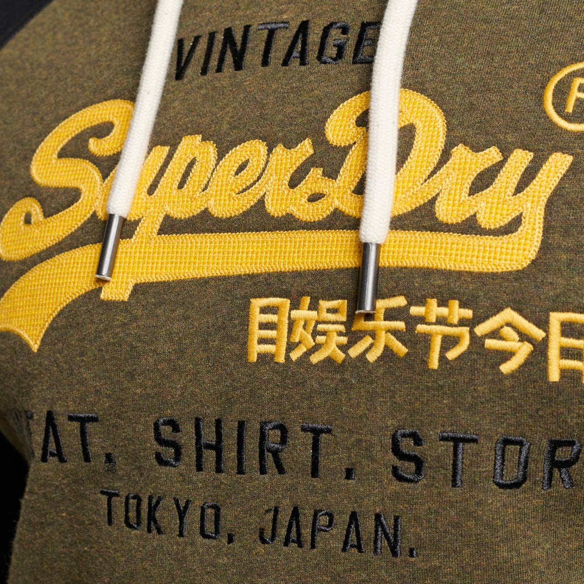 Superdry Men's Japanese Vintage Logo Graphic Hoodie Blue Size: L