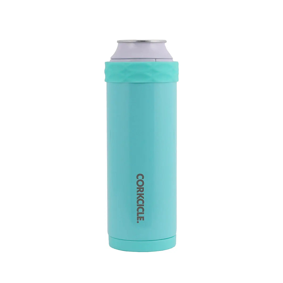 Corkcicle Slim Can Cooler, Stainless Steel, Perfect for Michelob Ultra,  White Claw, Truly & Redbull, Gloss Turquoise, Holds 12 oz Cans